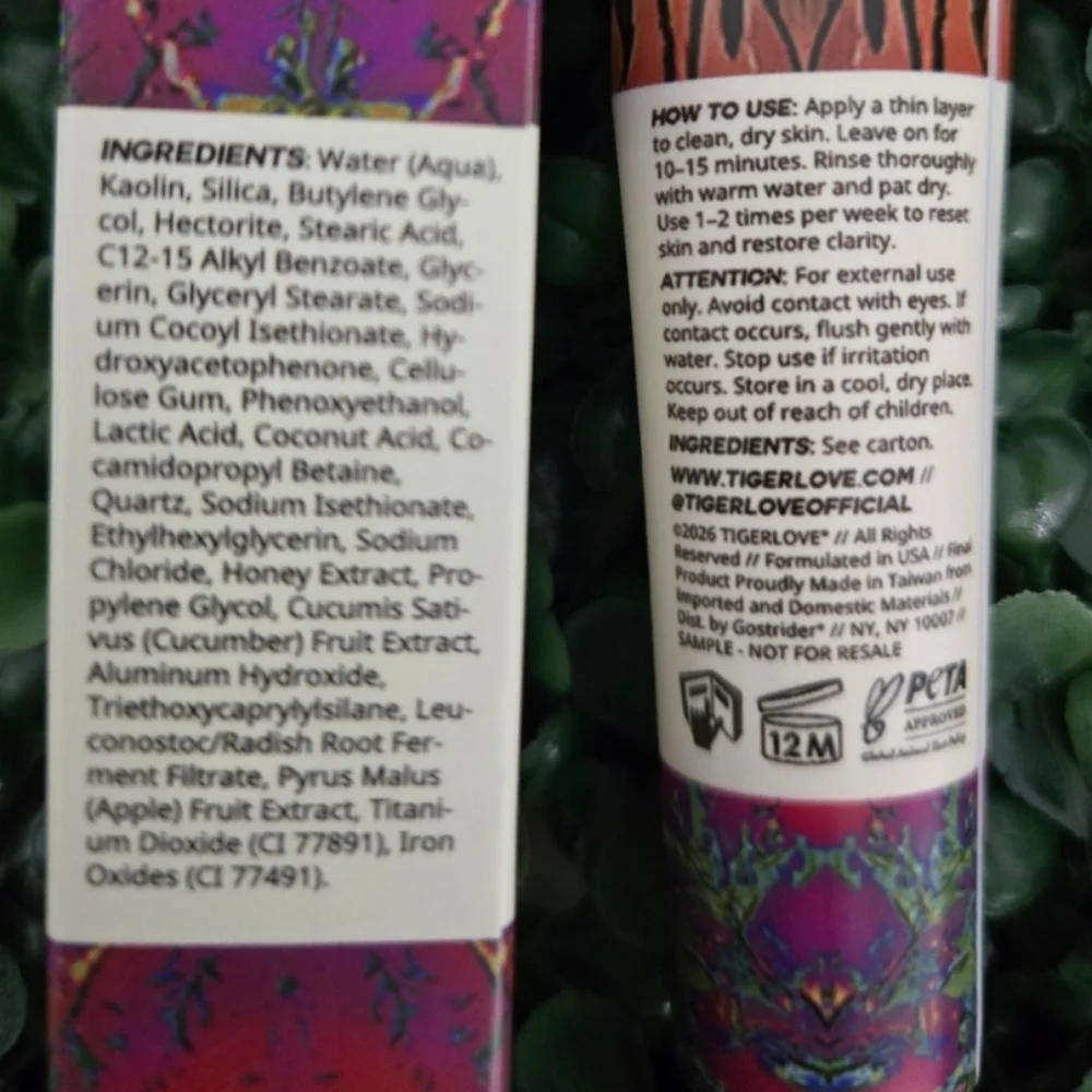 Tigerlove Retrovision Pink Clay Mask 17mL NIB | Reset + Clarity